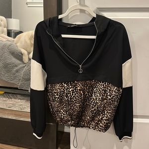 Zara Hoodie with Cheetah Color blocking